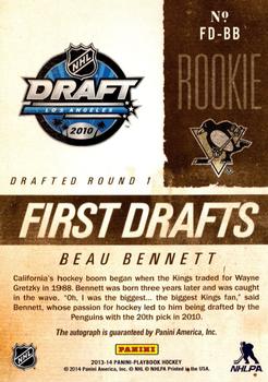 2013-14 Panini Playbook - First Drafts Signatures #FD-BB Beau Bennett Back