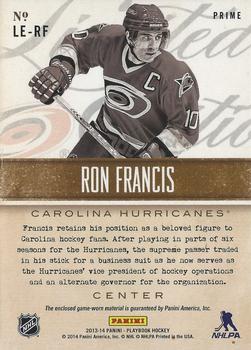 2013-14 Panini Playbook - Limited Edition Prime #LE-RF Ron Francis Back