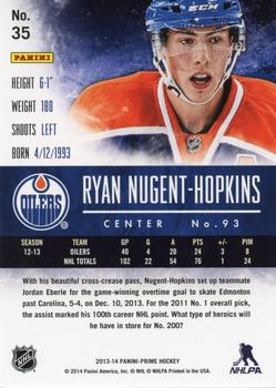 2013-14 Panini Prime #35 Ryan Nugent-Hopkins Back