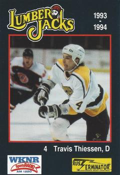 1993-94 Cleveland Lumberjacks (IHL) #5 Travis Thiessen Front