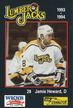 1993-94 Cleveland Lumberjacks (IHL) #20 Jamie Heward Front
