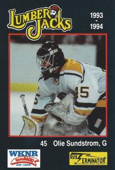 1993-94 Cleveland Lumberjacks (IHL) #24 Olie Sundstrom Front