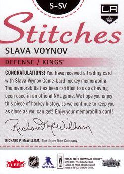 2013-14 Fleer Showcase - Stitches Red Glow #S-SV Slava Voynov Back