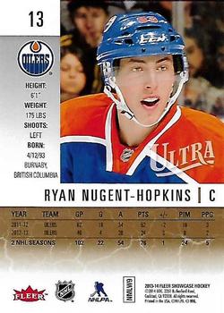 2013-14 Fleer Showcase - Ultra #13 Ryan Nugent-Hopkins Back