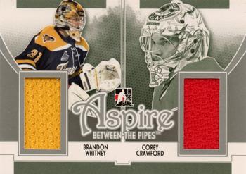 2013-14 In The Game Between the Pipes - Aspire Jerseys Silver #ASP-08 Brandon Whitney / Corey Crawford Front