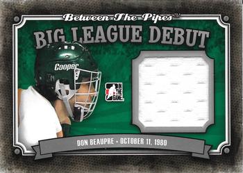 2013-14 In The Game Between the Pipes - Big League Debut Jerseys Silver #BLD-14 Don Beaupre Front