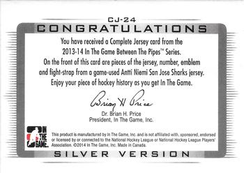 2013-14 In The Game Between the Pipes - Complete Jersey Silver #CJ-24 Antti Niemi Back