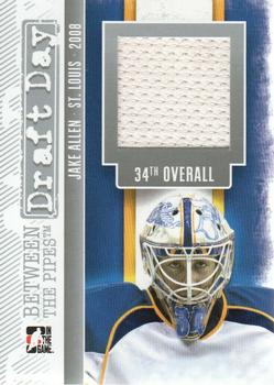 2013-14 In The Game Between the Pipes - Draft Day Jerseys Silver #DD-09 Jake Allen Front