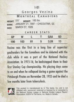2013-14 In The Game Between the Pipes - Immortals #I-1 Georges Vezina Back