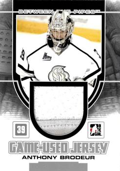 2013-14 In The Game Between the Pipes - Game-Used Jersey Silver #GUM-04 Anthony Brodeur Front