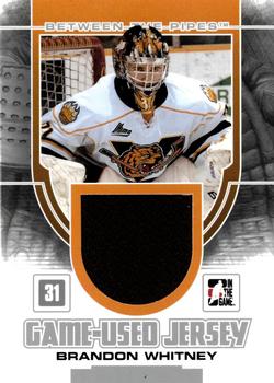 2013-14 In The Game Between the Pipes - Game-Used Jersey Silver #GUM-07 Brandon Whitney Front