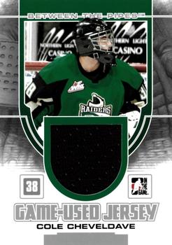 2013-14 In The Game Between the Pipes - Game-Used Jersey Silver #GUM-09 Cole Cheveldave Front