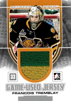 2013-14 In The Game Between the Pipes - Game-Used Jersey Silver #GUM-13 Francois Tremblay Front