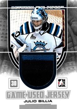 2013-14 In The Game Between the Pipes - Game-Used Jersey Silver #GUM-16 Julio Billia Front