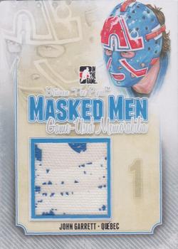 2013-14 In The Game Between the Pipes - Masked Men Game-Used Memorabilia Silver #MMM-JG John Garrett Front
