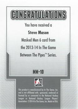2013-14 In The Game Between the Pipes - Masked Men 6 Red #MM-10 Steve Mason Back