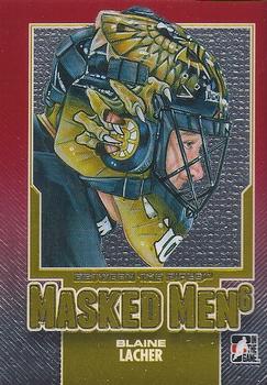 2013-14 In The Game Between the Pipes - Masked Men 6 Red #MM-35 Blaine Lacher Front