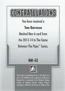 2013-14 In The Game Between the Pipes - Masked Men 6 Red #MM-43 Tom Barrasso Back