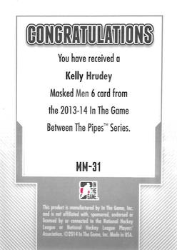 2013-14 In The Game Between the Pipes - Masked Men 6 Silver #MM-31 Kelly Hrudey Back