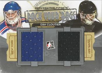 2013-14 In The Game Between the Pipes - Pack Your Bags Jerseys Silver #PYB-03 Dan Cloutier Front