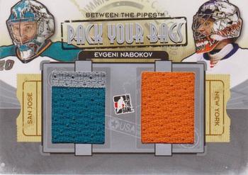 2013-14 In The Game Between the Pipes - Pack Your Bags Jerseys Silver #PYB-08 Evgeni Nabokov Front