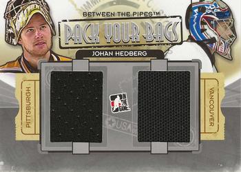 2013-14 In The Game Between the Pipes - Pack Your Bags Jerseys Silver #PYB-10 Johan Hedberg Front