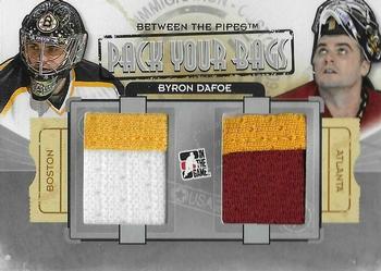2013-14 In The Game Between the Pipes - Pack Your Bags Jerseys Silver #PYB-15 Byron Dafoe Front
