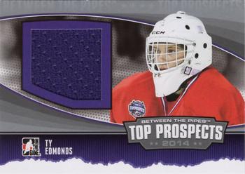 2013-14 In The Game Between the Pipes - Top Prospects Jerseys Silver #TP-07 Ty Edmonds Front
