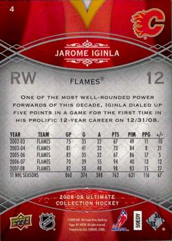 2008-09 Upper Deck Ultimate Collection #4 Jarome Iginla Back