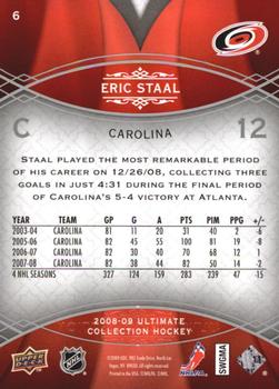 2008-09 Upper Deck Ultimate Collection #6 Eric Staal Back