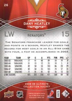 2008-09 Upper Deck Ultimate Collection #26 Dany Heatley Back
