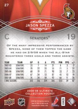 2008-09 Upper Deck Ultimate Collection #27 Jason Spezza Back