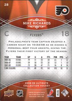 2008-09 Upper Deck Ultimate Collection #28 Mike Richards Back