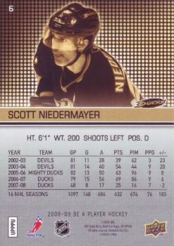 2008-09 Upper Deck Be a Player #6 Scott Niedermayer Back