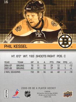 2008-09 Upper Deck Be a Player #16 Phil Kessel Back