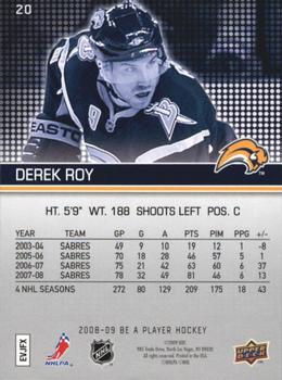 2008-09 Upper Deck Be a Player #20 Derek Roy Back