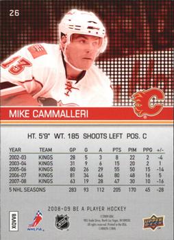2008-09 Upper Deck Be a Player #26 Mike Cammalleri Back