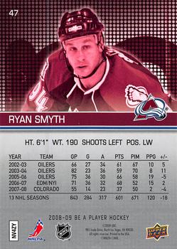 2008-09 Upper Deck Be a Player #47 Ryan Smyth Back