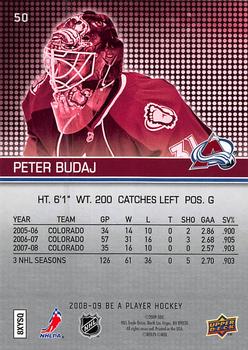 2008-09 Upper Deck Be a Player #50 Peter Budaj Back