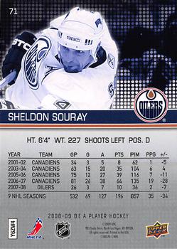 2008-09 Upper Deck Be a Player #71 Sheldon Souray Back