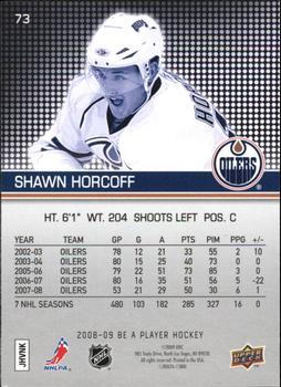 2008-09 Upper Deck Be a Player #73 Shawn Horcoff Back