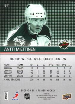 2008-09 Upper Deck Be a Player #87 Antti Miettinen Back