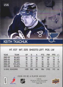 2008-09 Upper Deck Be a Player #156 Keith Tkachuk Back