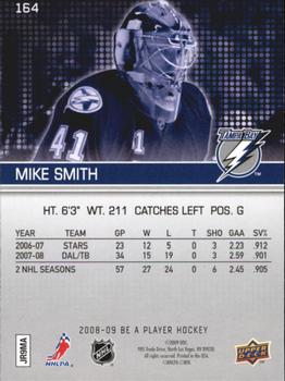 2008-09 Upper Deck Be a Player #164 Mike Smith Back