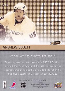 2008-09 Upper Deck Be a Player #257 Andrew Ebbett Back