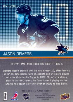 2008-09 Upper Deck Be a Player #RR-298 Jason Demers Back