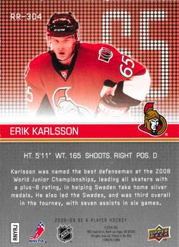 2008-09 Upper Deck Be a Player #RR-304 Erik Karlsson Back