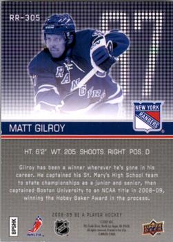 2008-09 Upper Deck Be a Player #RR-305 Matt Gilroy Back