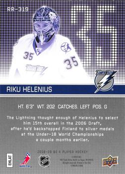 2008-09 Upper Deck Be a Player #RR-319 Riku Helenius Back