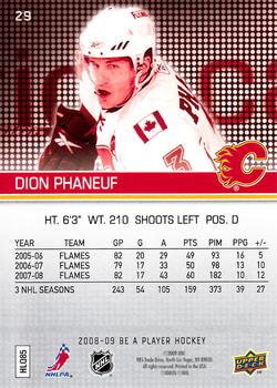 2008-09 Upper Deck Be a Player #29 Dion Phaneuf Back